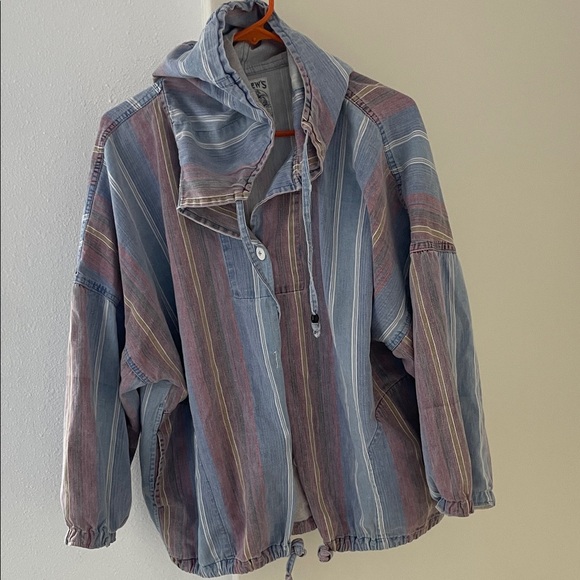 Vintage Andrew's Blues Women's Striped Utility Jacket -Multicolor cozy w/pockets - Picture 3 of 6